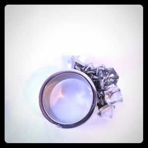 Swatch Dangle Cube Crystal Explosion Ring